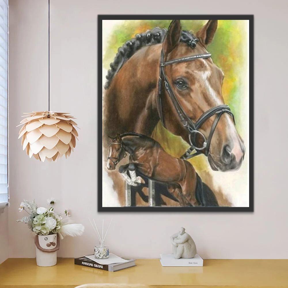 Salto de Caballo Marrón Pintar por Números