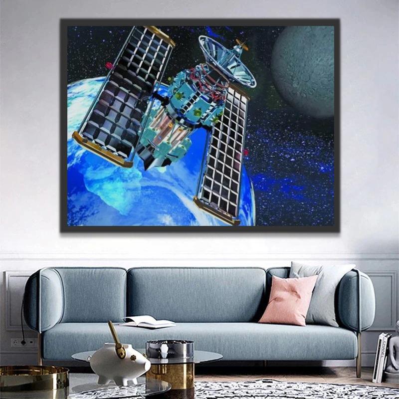 Satélite Artificial en el Espacio Pintar por Números