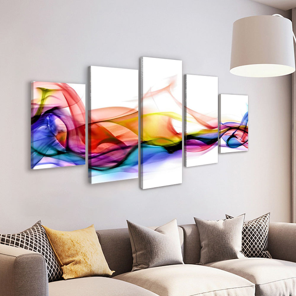 Sedas Coloridas en el Viento 5 Partes Pintar por Números