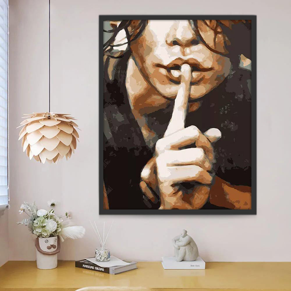 Señal de Silencio de la Mujer Pintar por Números
