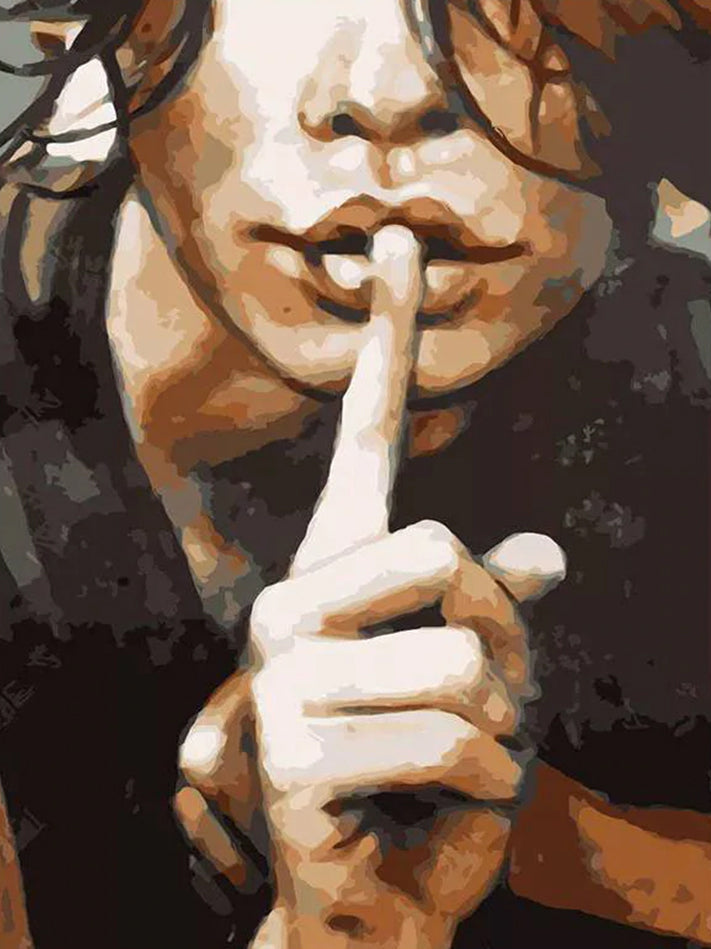 Señal de Silencio de la Mujer Pintar por Números