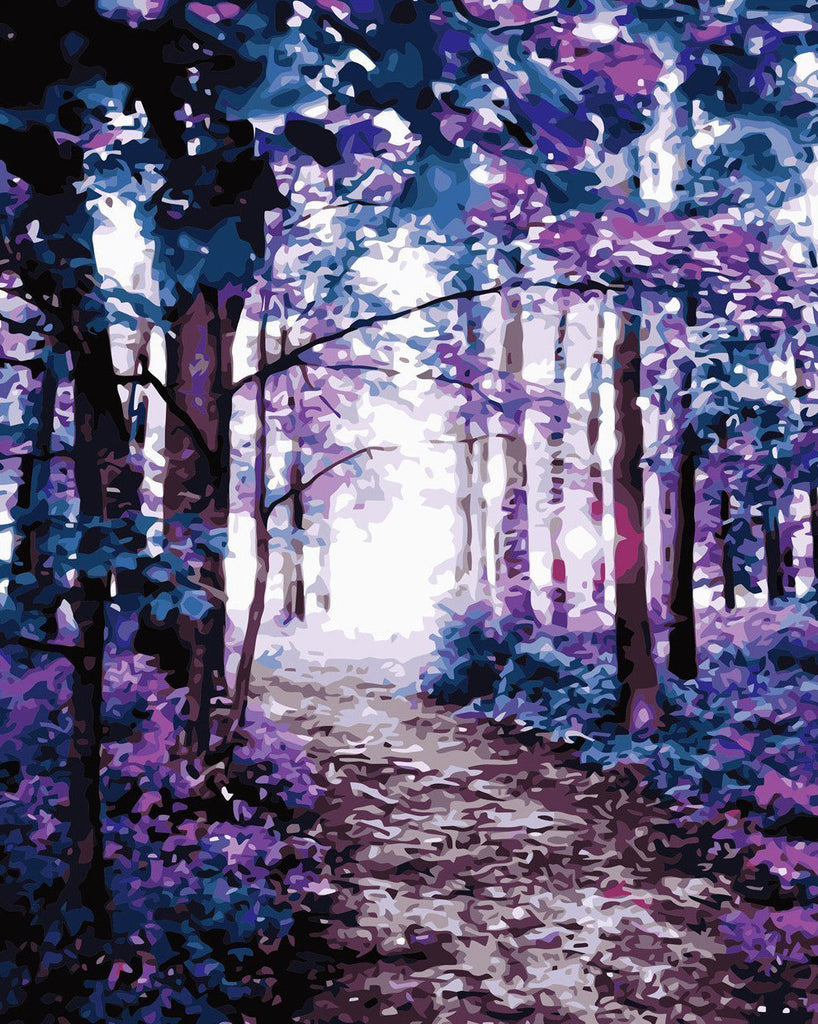 Sendero en el Bosque Morado Pintar por Números