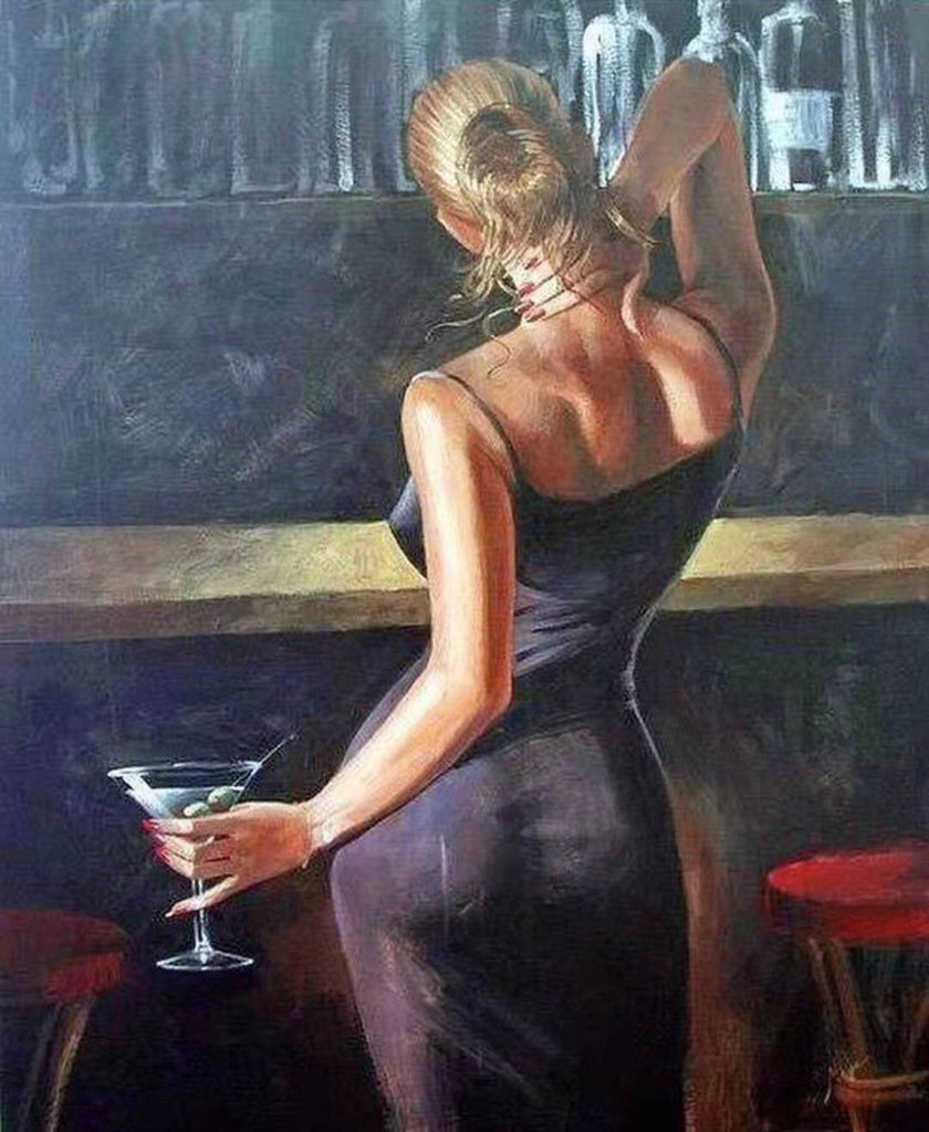 Señora Atractiva en el Bar Pintar por Números