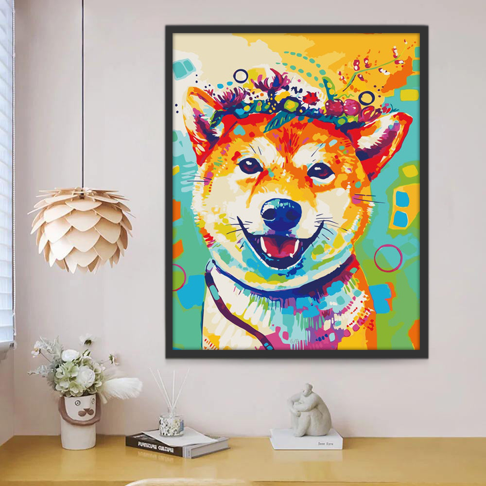 Shiba Inu con Sonrisa Pintar por Números