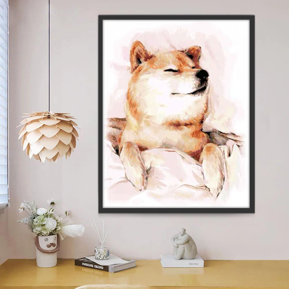 Shiba Inu Dormido Pintar por Números