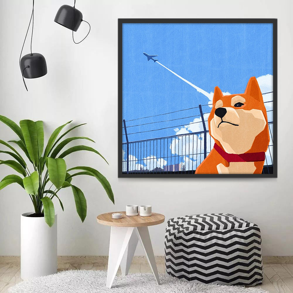 Shiba Inu Mirando el Cielo Pintar por Números