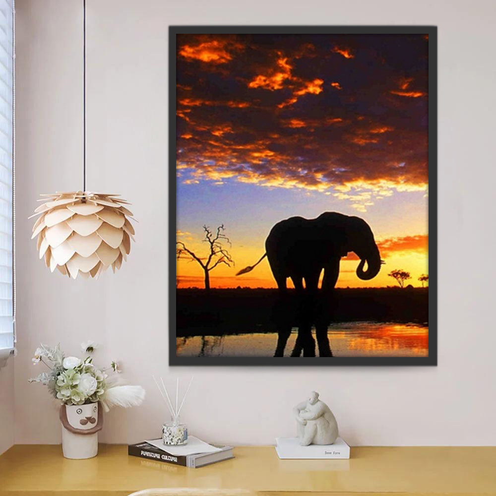 Silueta de Elefante Pintar por Números