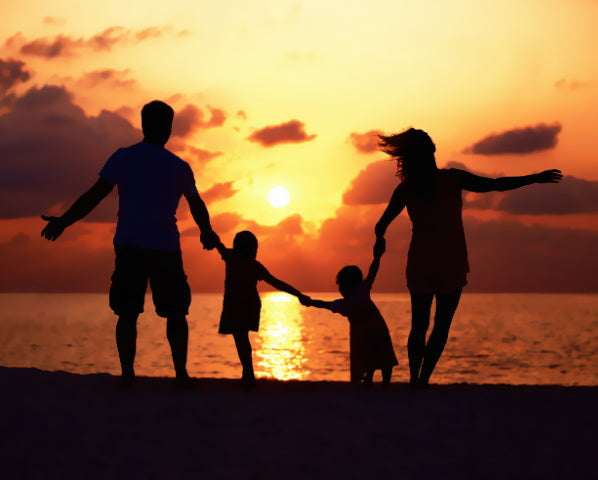 Silueta de Familia al Atardecer Pintar por Números Niños