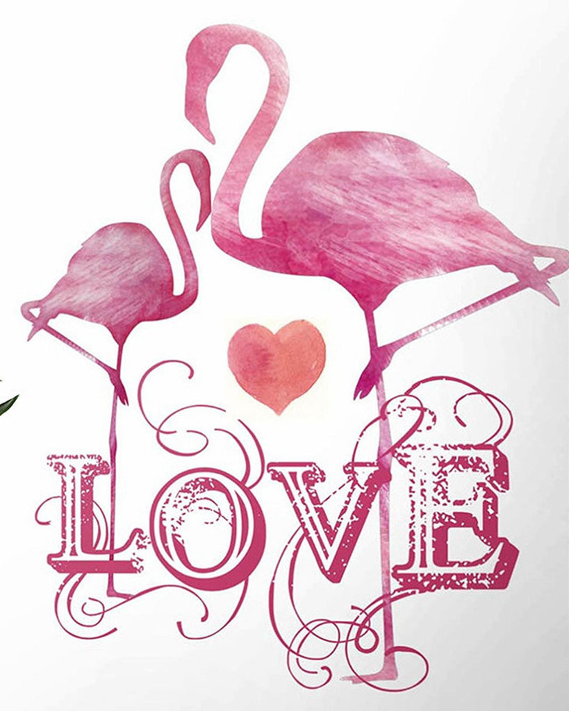 Silueta de Flamencos en Amor Pintar por Números