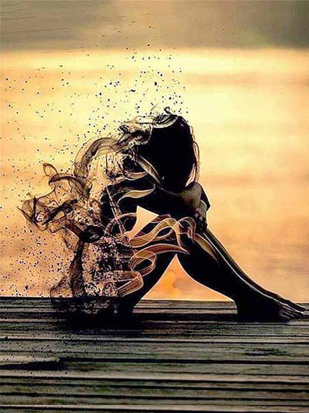 Silueta de Mujer en el Viento Pintar por Números