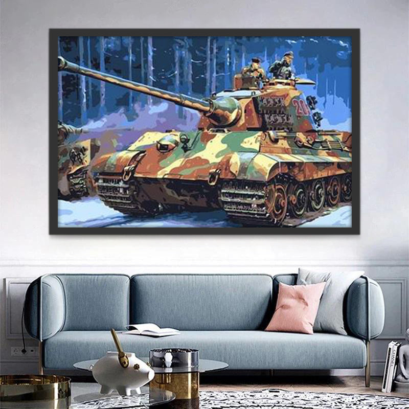 Tanque Militar en el Invierno Pintar por Números