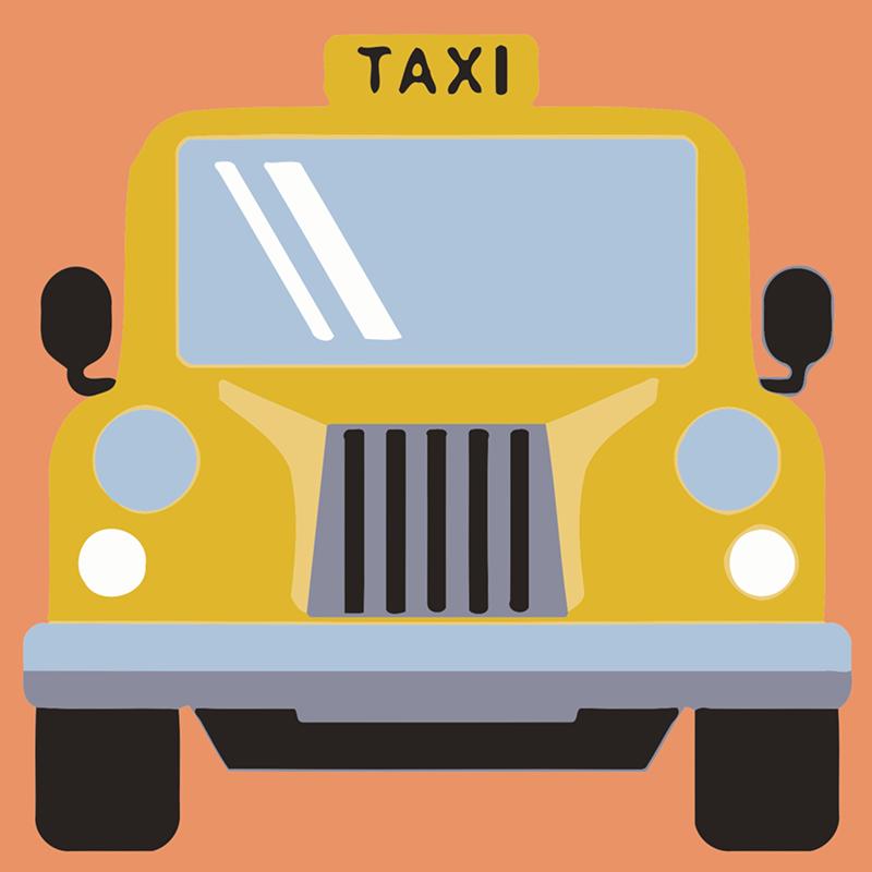Taxi Amarillo Pintar por Números Niños