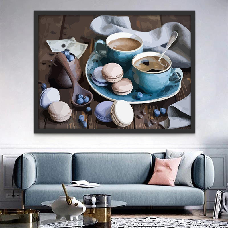 Tazas de Café y Macarrones Pintar por Números