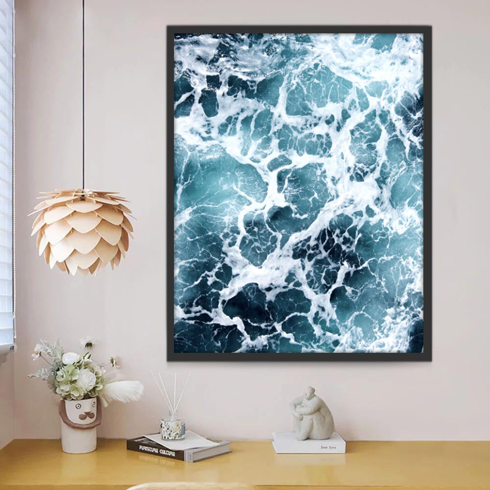 Textura de Olas Marinas Blancas Pintar por Números