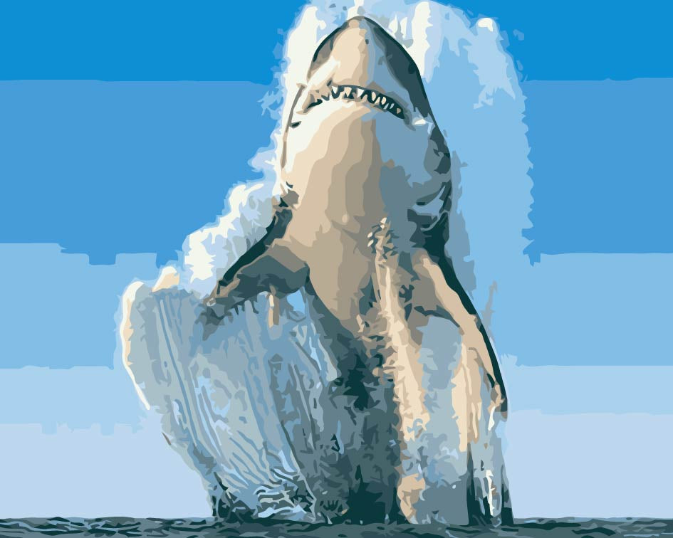 Tiburón Saltando de Mar Pintar por Números