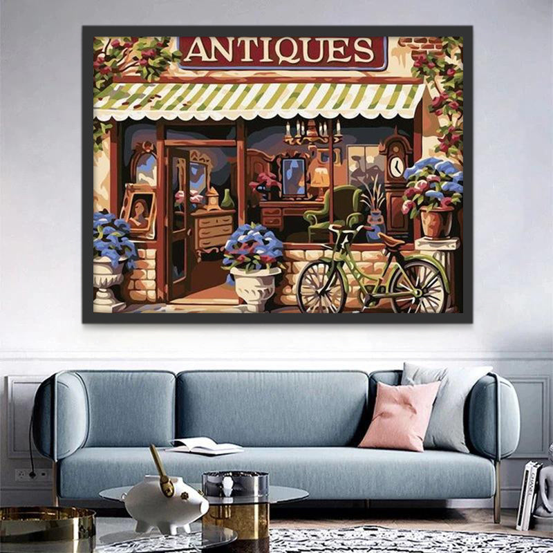 Tienda de Antigüedades en la Calle Pintar por Números