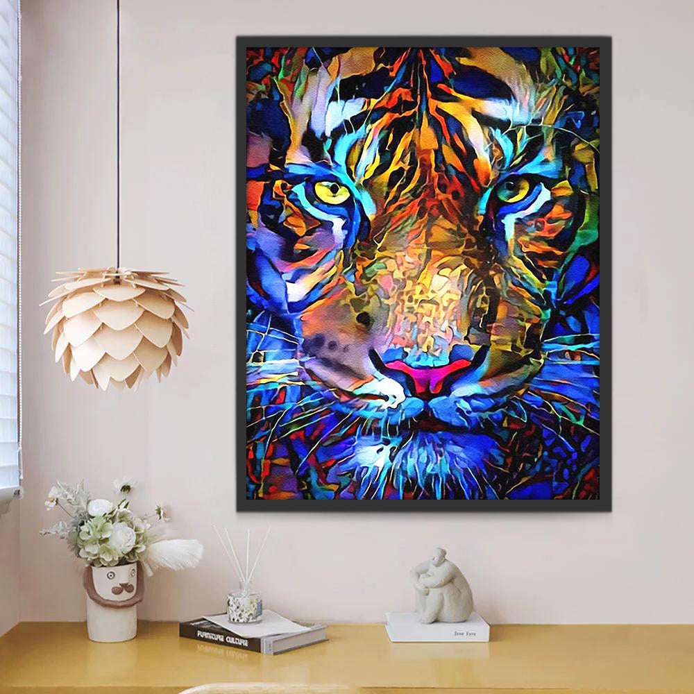 Tigre Colorido Misterioso Pintar por Números