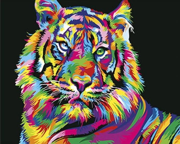Tigre Colorido Pintar por Números