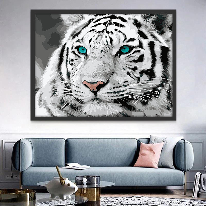 Tigre con Ojos Verdes Pintar por Números
