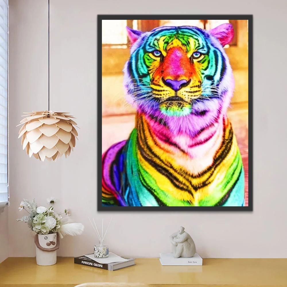 Tigre de Color Arcoíris Pintar por Números