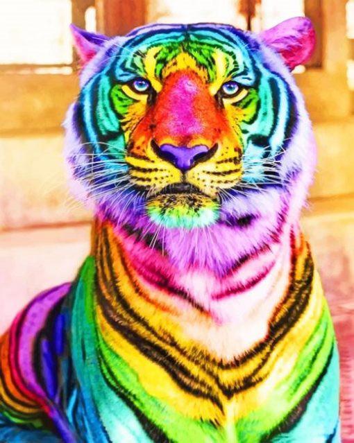 Tigre de Color Arcoíris Pintar por Números