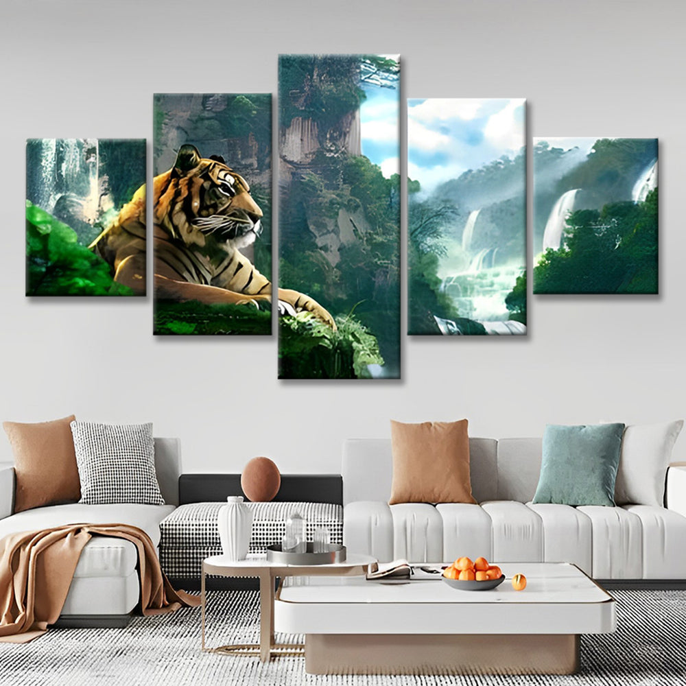 Tigre en la Montaña 5 Partes Pintar por Números