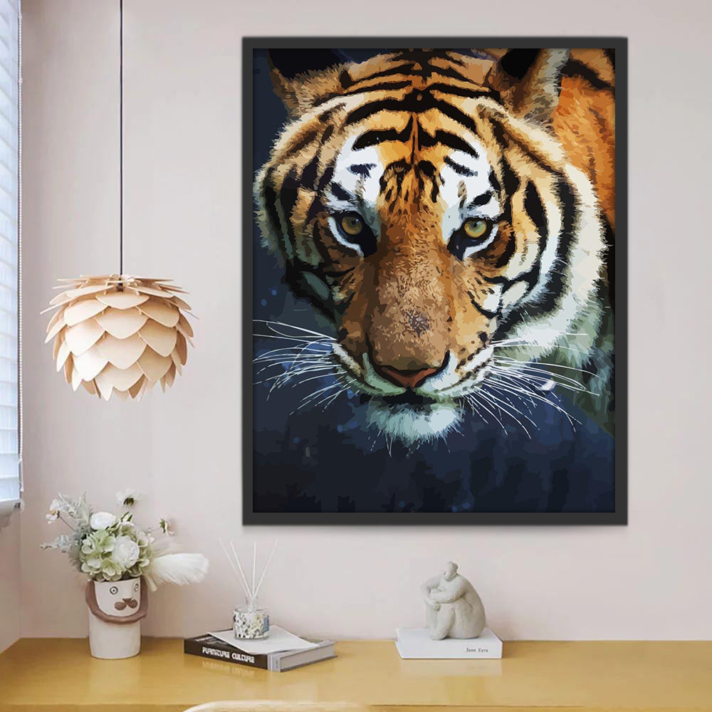Tigre Mirando hacia Arriba Pintar por Números
