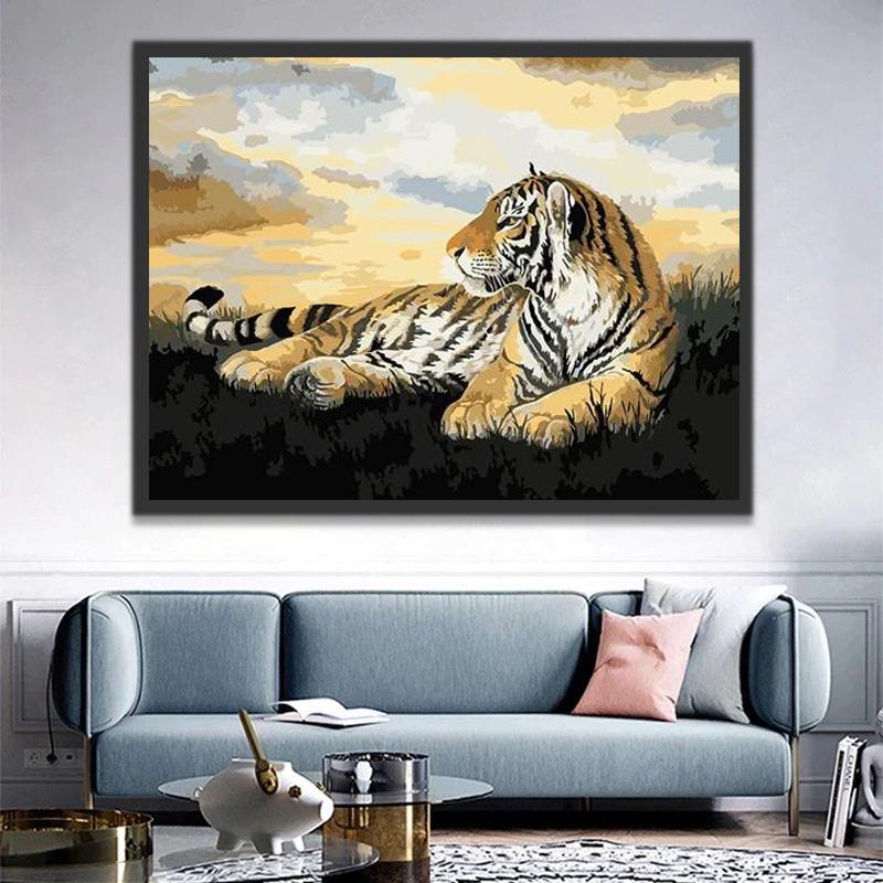 Tigre Mirando Lejos Pintar por Números