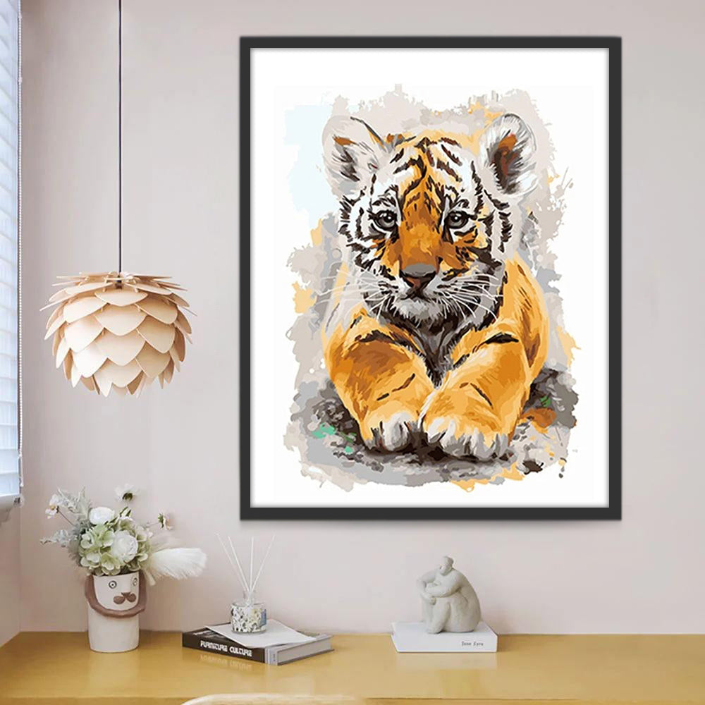Tigre Pequeño Adorable Pintar por Números