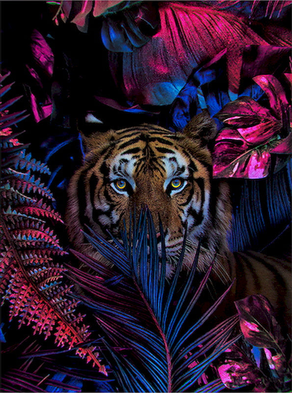 Tigre Rodeado de Plantas Pintar por Números
