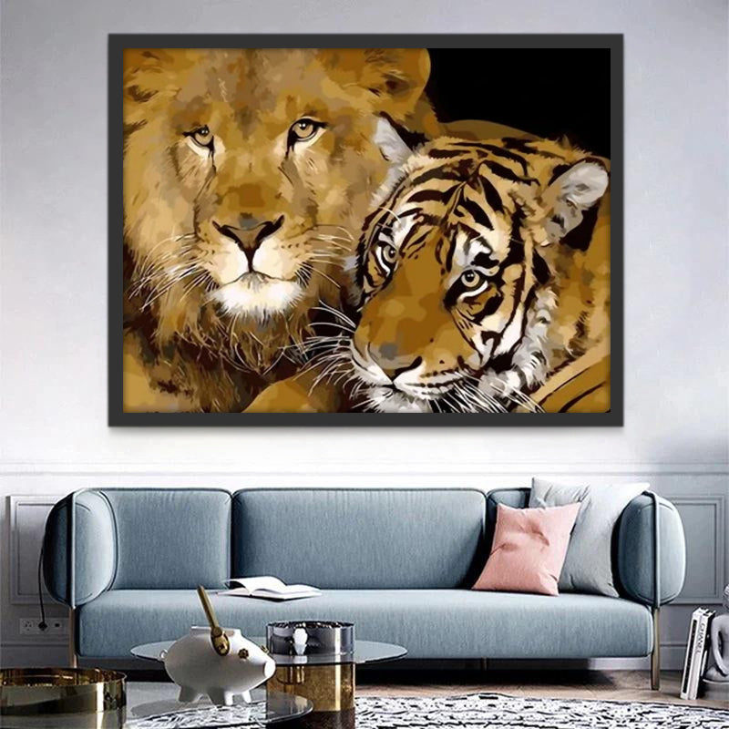 Tigre y León Pintar por Números