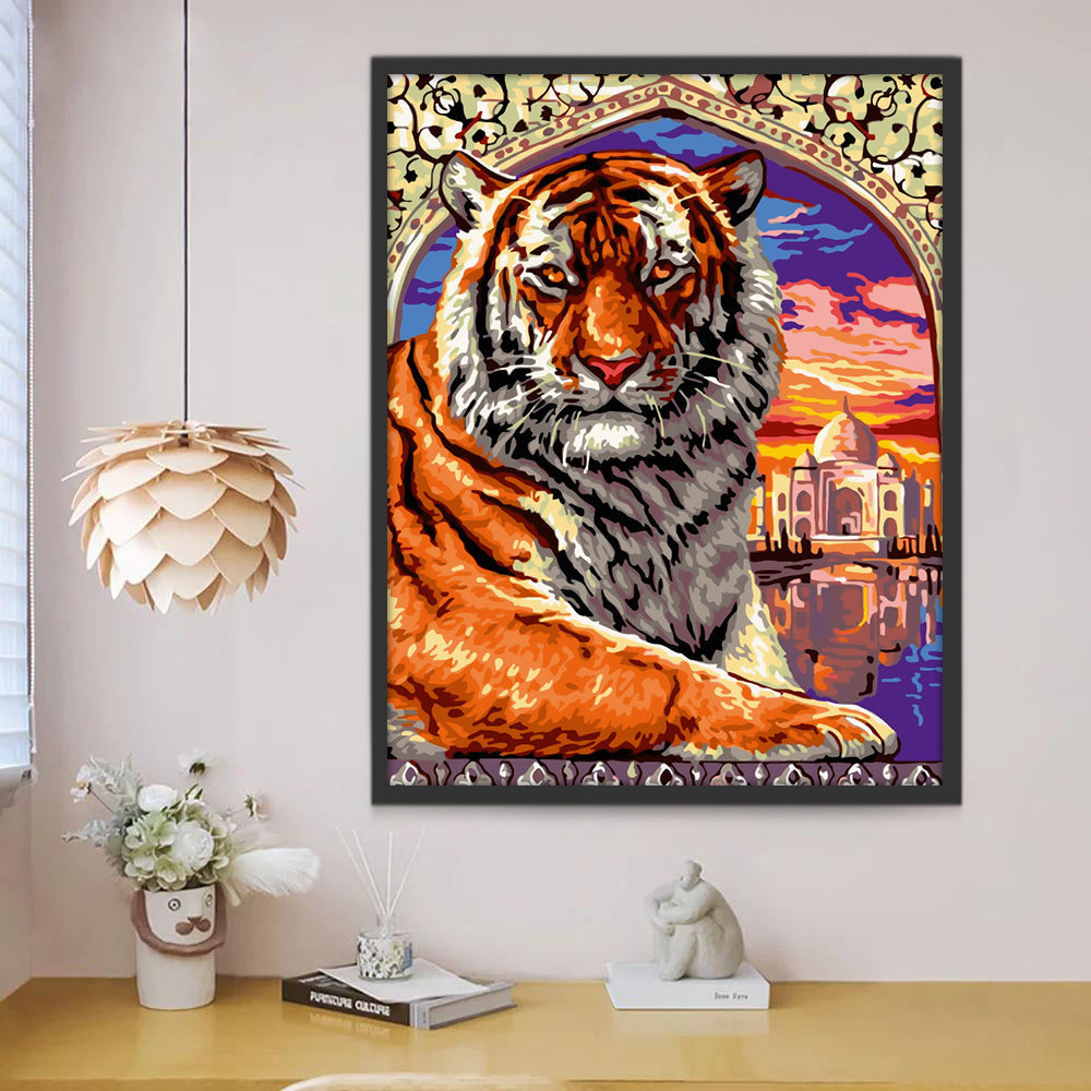 Tigre y Taj Mahal Pintar por Números