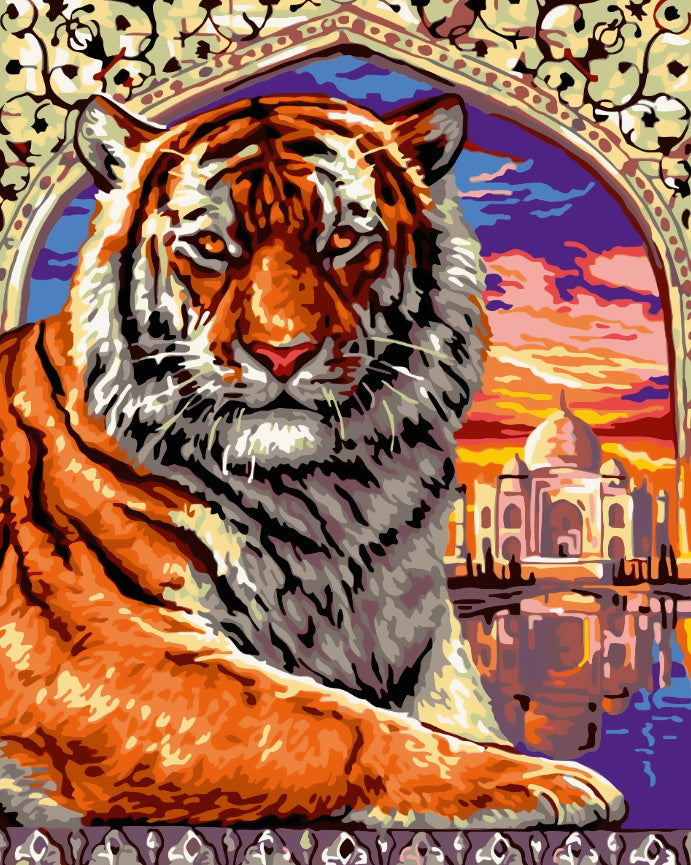 Tigre y Taj Mahal Pintar por Números
