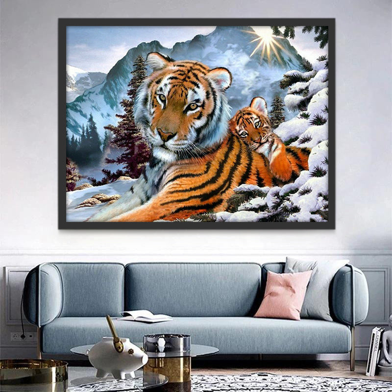 Tigre y Tigrito Pintar por Números