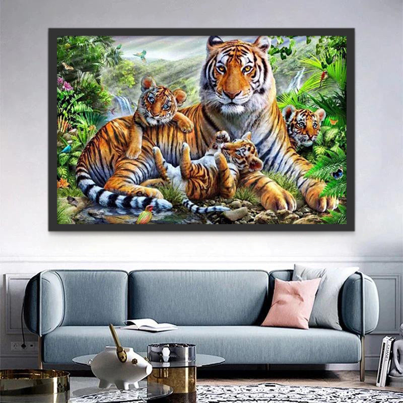 Tigre y Tres Tigritos Pintar por Números