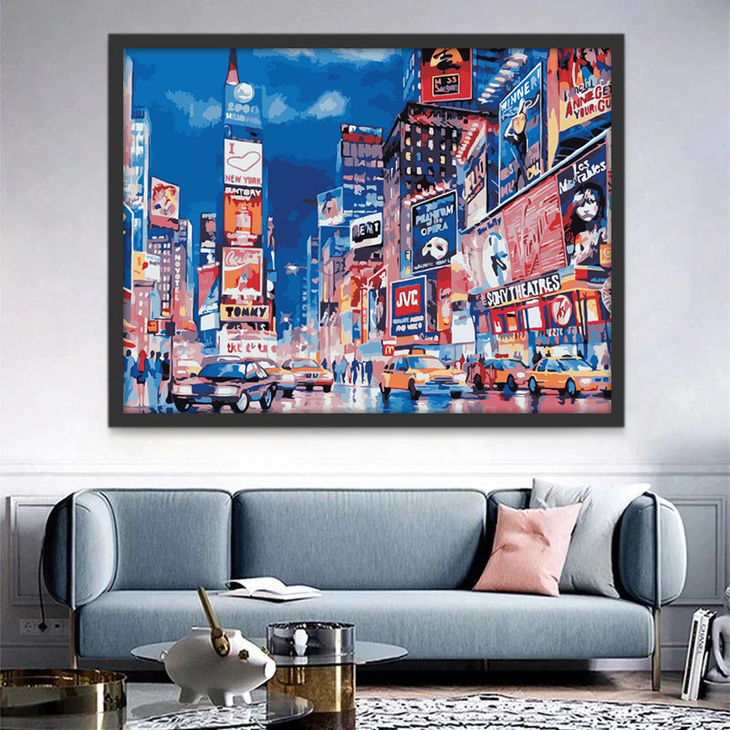 Times Square en la Noche en Nueva York Pintar por Números