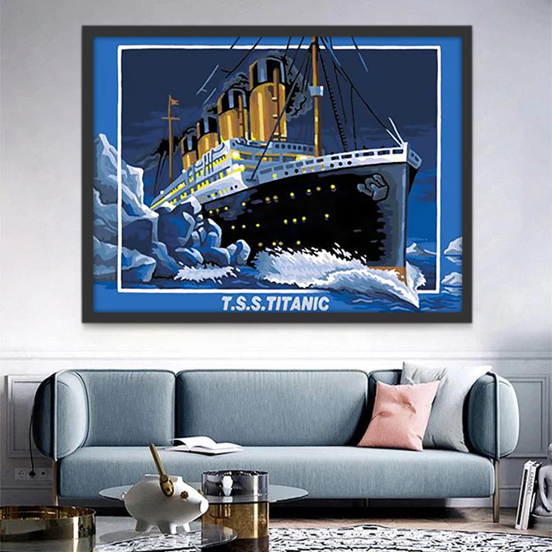 Titanic Navegando en la Noche Pintar por Números