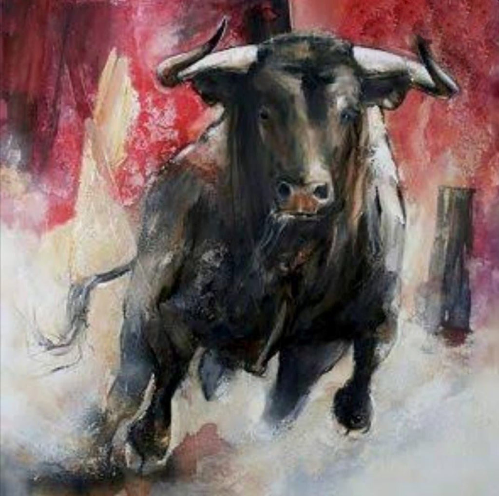 Toro Negro Corriendo Pintar por Números