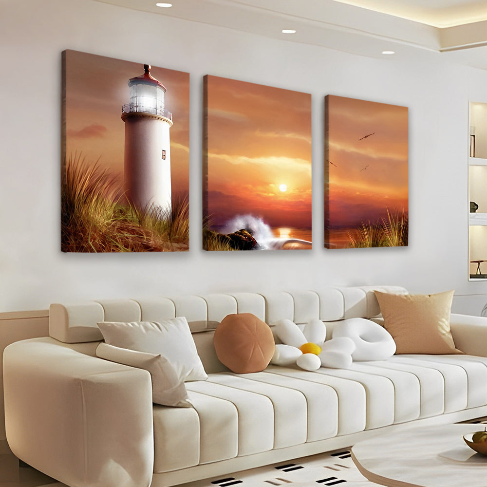 Torre de Faro al Atardecer 3 Partes Pintar por Números