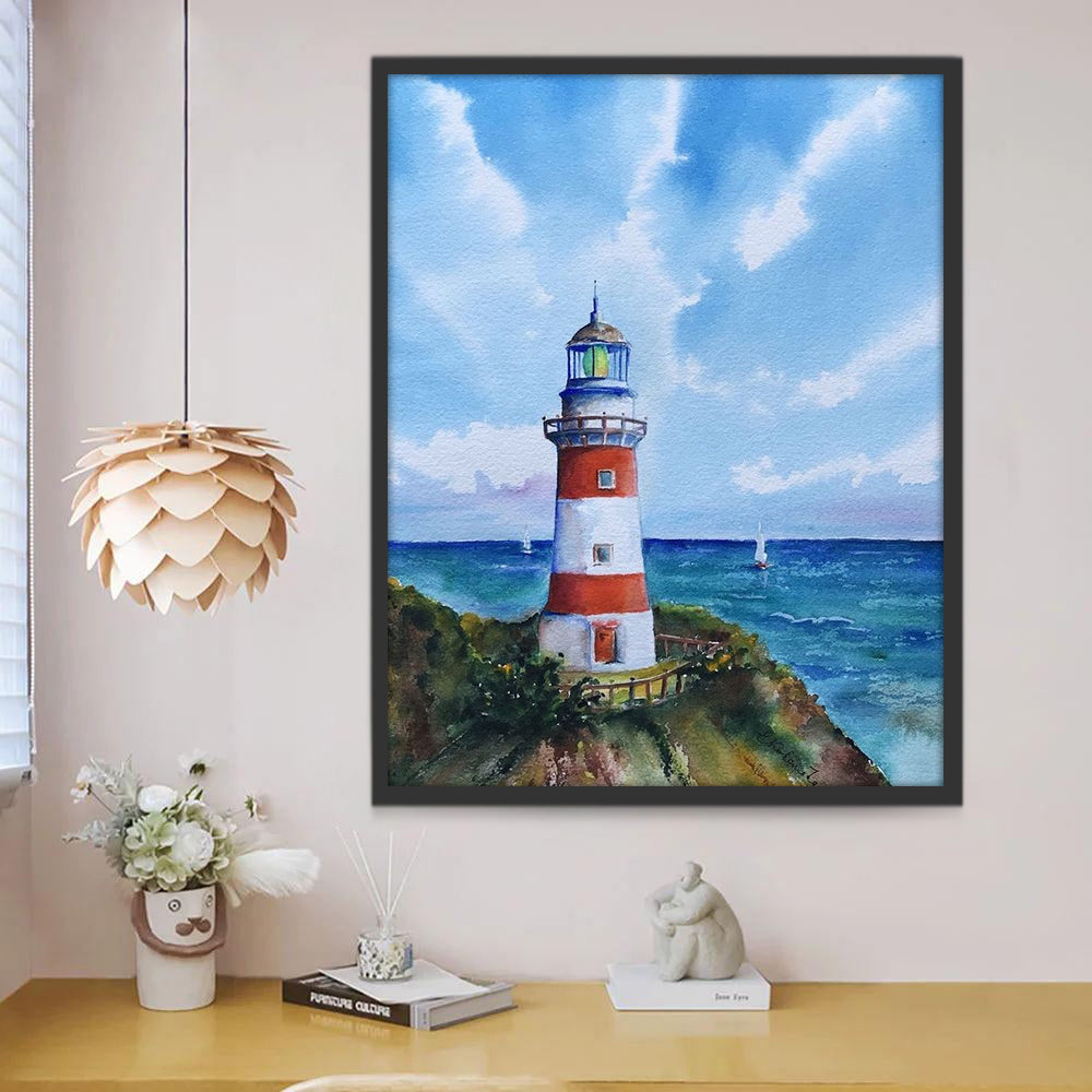 Torre de Faro sobre una Roca Pintar por Números