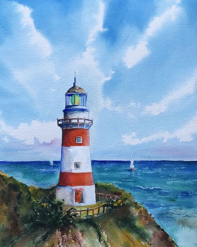 Torre de Faro sobre una Roca Pintar por Números