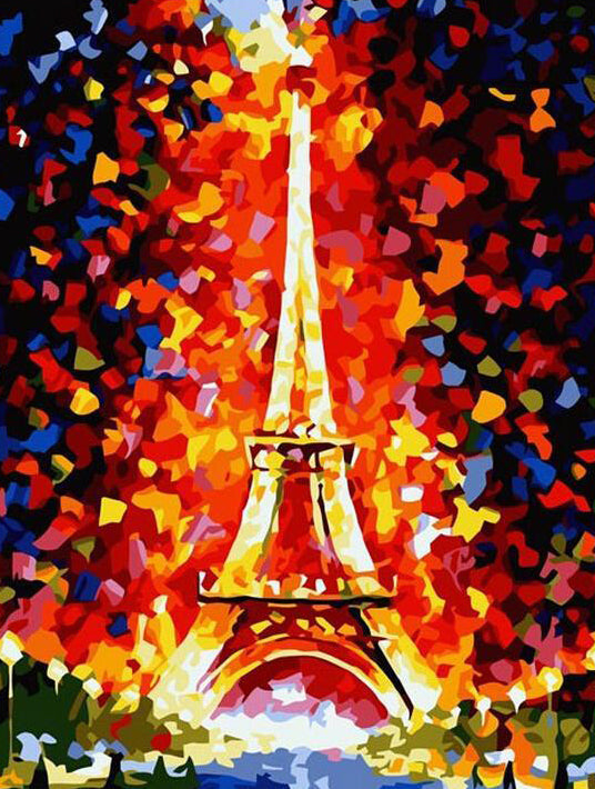 Torre Eiffel con Fondo Colorido Pintar por Números