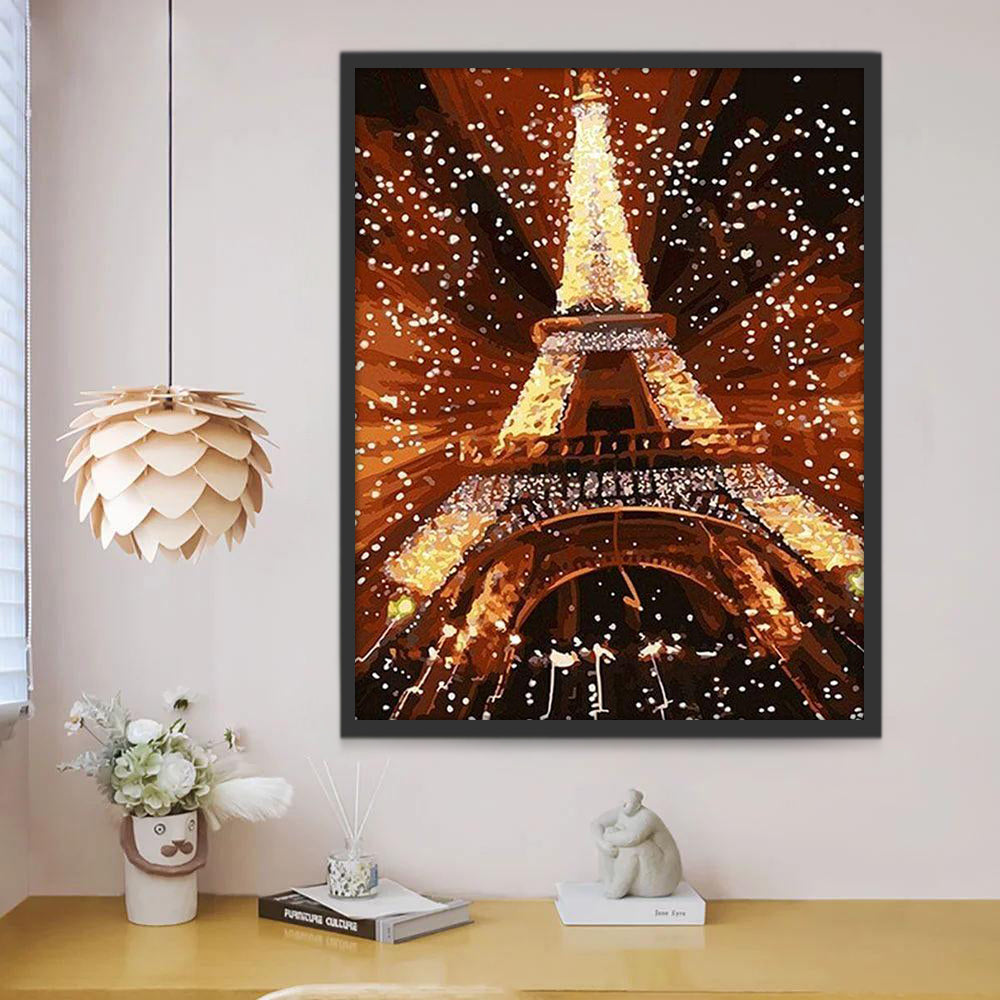 Torre Eiffel con Luces Pequeñas Pintar por Números