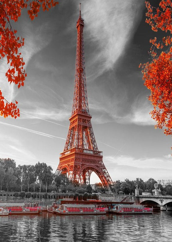 Torre Eiffel de Color Rojo Pintar por Números