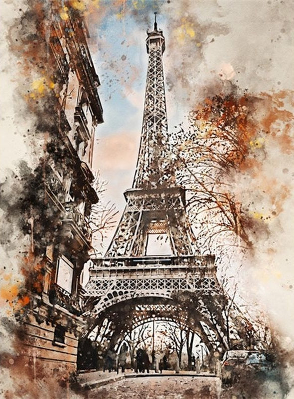 Torre Eiffel en el Otoño Pintar por Números