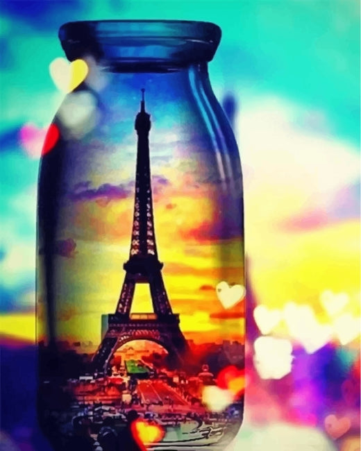 Torre Eiffel en una Botella Pintar por Números