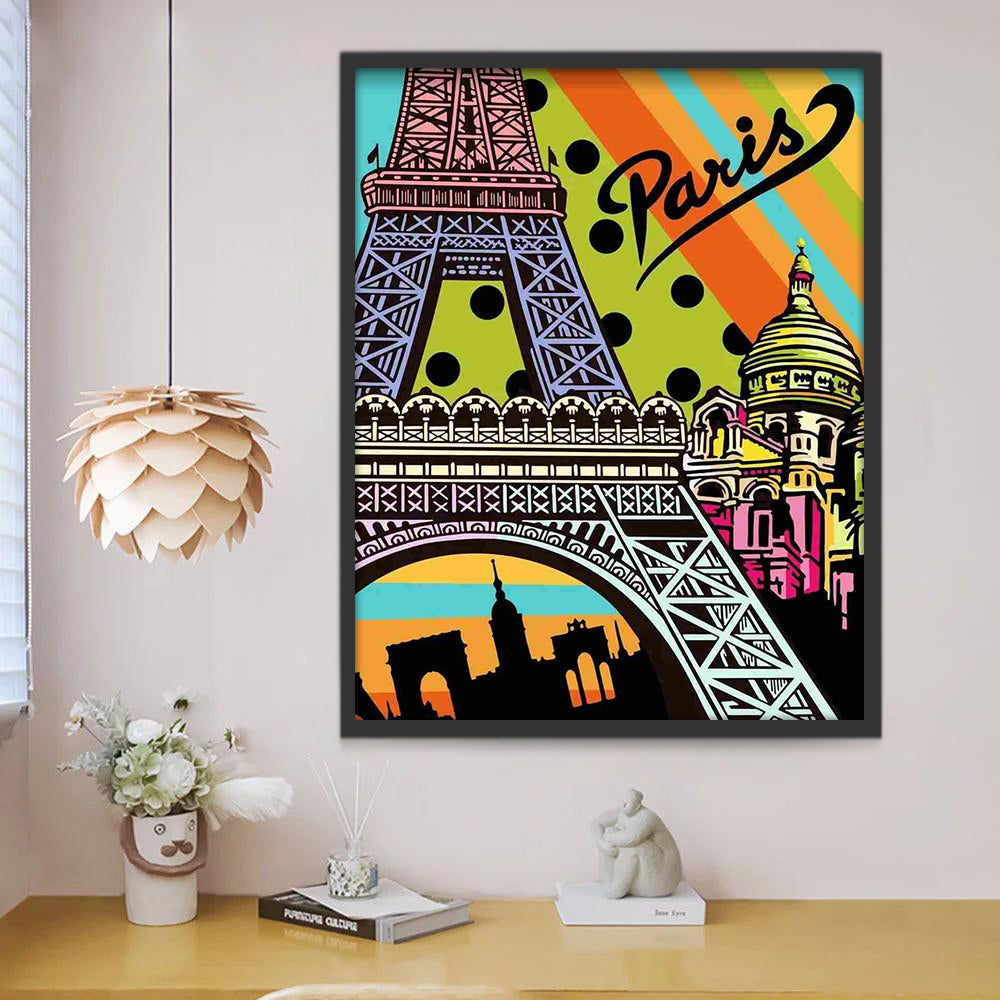 Torre Eiffel y Atracciones de París Pintar por Números