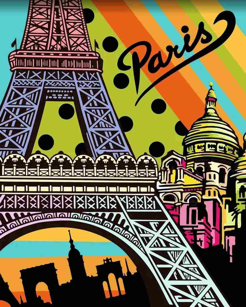 Torre Eiffel y Atracciones de París Pintar por Números