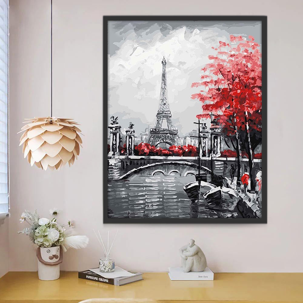 Torre Eiffel y Puente en Otoño de París Pintar por Números