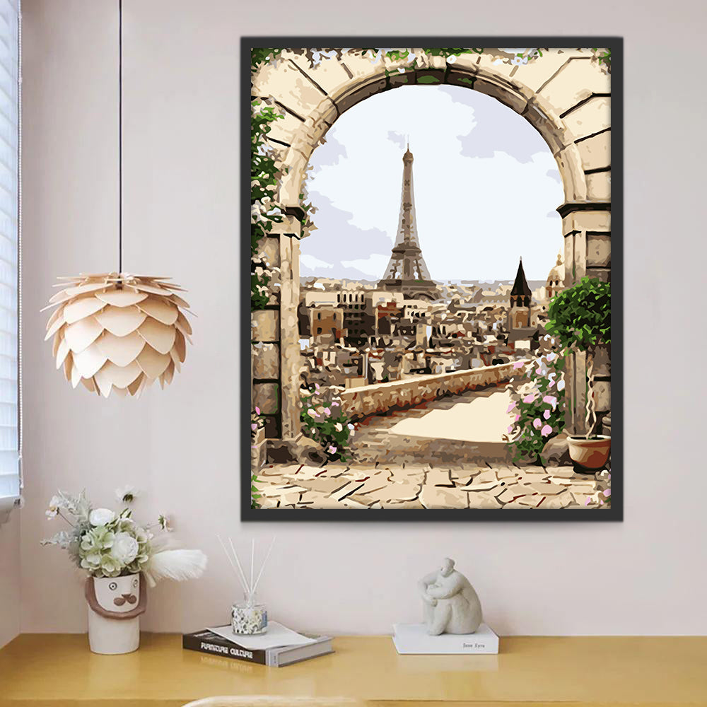 Torre Eiffel y Puerta Arqueada Pintar por Números